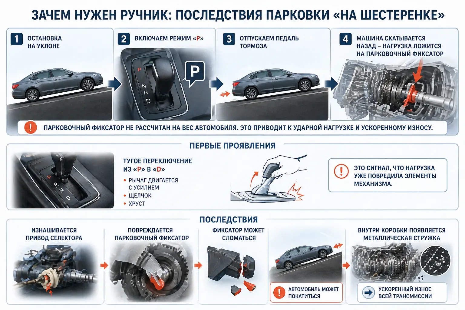 Зачем нужен ручник на автоматической коробке передач