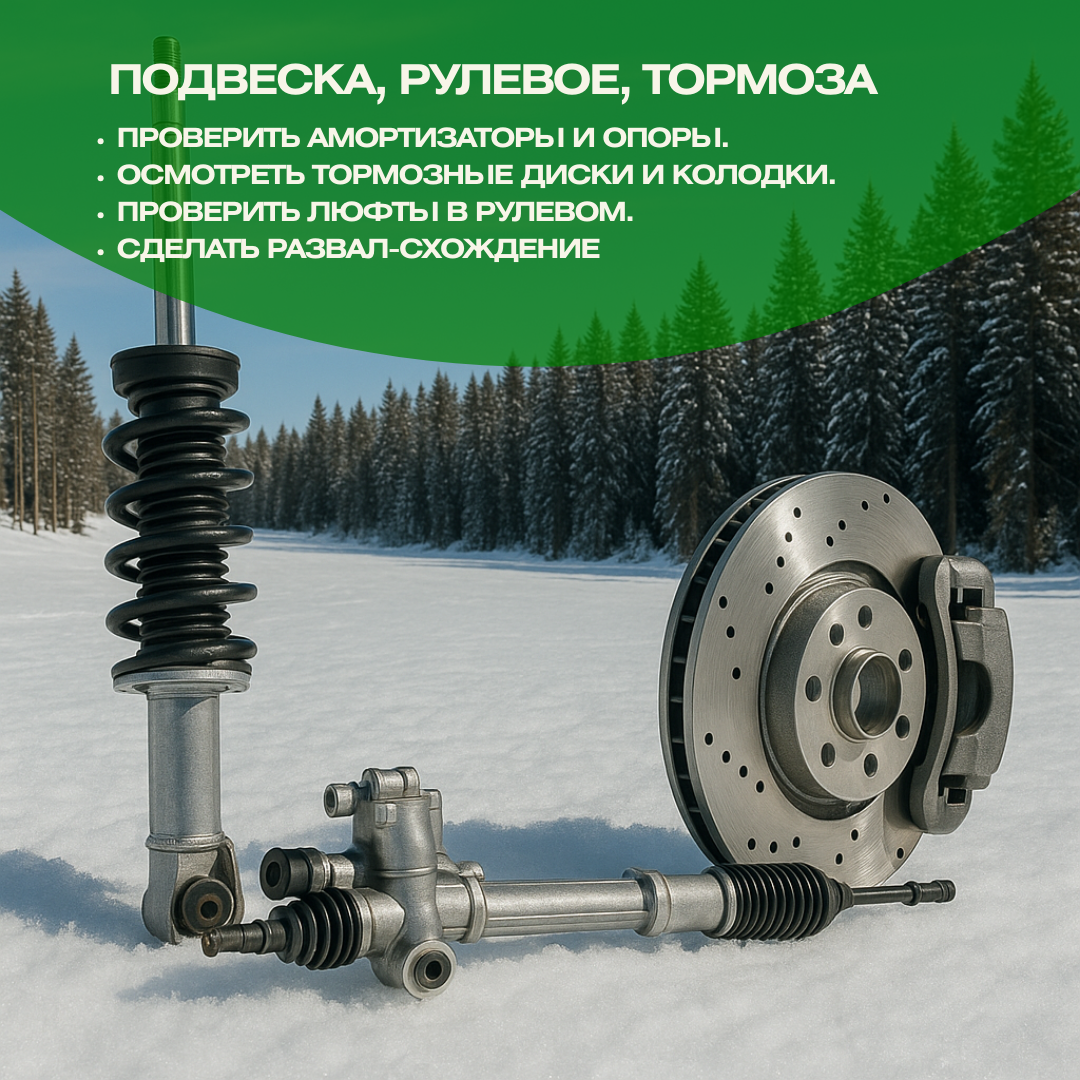 Проверка подвески, тормозов и рулевого управления