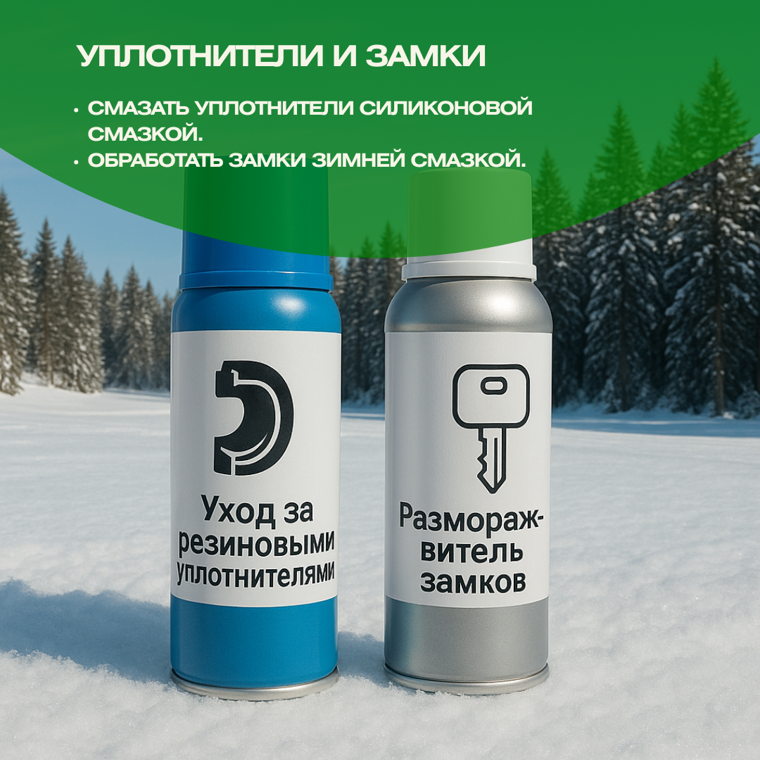 Смазка уплотнителей и замков
